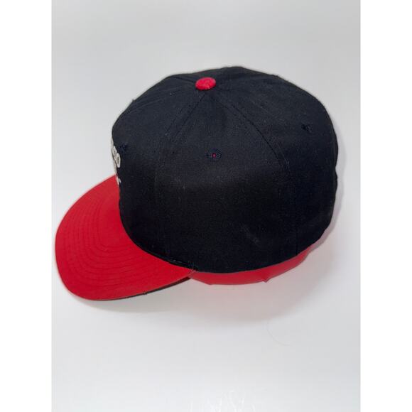 Vintage Chicago Bulls AJD Snapback Hat 90s NBA Jordan Black Red - Picture 2 of 5